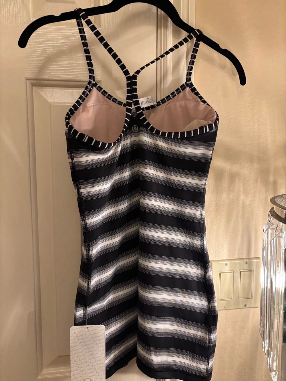 lululemon athletica Black & White Striped Racerback Chemise
